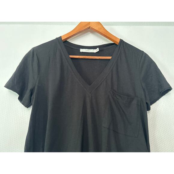 Lush Women's Black V Neck Short Sleeve Basic Lightweight Tee Size XS - Picture 2 of 8